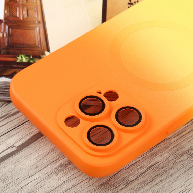 For iPhone 14 Pro Max Liquid TPU Silicone Gradient MagSafe Phone Case(Orange Yellow) - iPhone 14 Pro Max Cases by PMC TechLife | Online Shopping South Africa | PMC TechLife
