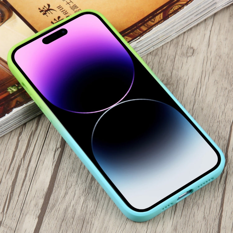 For iPhone 14 Pro Max Liquid TPU Silicone Gradient MagSafe Phone Case(Cyan Blue) - iPhone 14 Pro Max Cases by PMC TechLife | Online Shopping South Africa | PMC TechLife