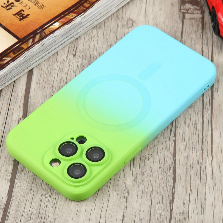 For iPhone 14 Pro Max Liquid TPU Silicone Gradient MagSafe Phone Case(Cyan Blue) - iPhone 14 Pro Max Cases by PMC TechLife | Online Shopping South Africa | PMC TechLife