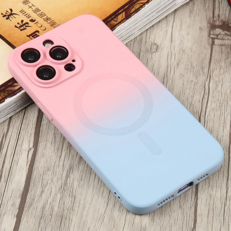 For iPhone 14 Pro Max Liquid TPU Silicone Gradient MagSafe Phone Case(Pink Blue) - iPhone 14 Pro Max Cases by PMC TechLife | Online Shopping South Africa | PMC TechLife
