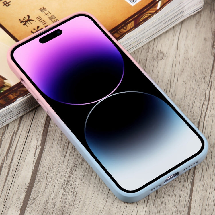 For iPhone 14 Pro Max Liquid TPU Silicone Gradient MagSafe Phone Case(Pink Blue) - iPhone 14 Pro Max Cases by PMC TechLife | Online Shopping South Africa | PMC TechLife