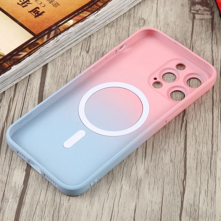 For iPhone 14 Pro Max Liquid TPU Silicone Gradient MagSafe Phone Case(Pink Blue) - iPhone 14 Pro Max Cases by PMC TechLife | Online Shopping South Africa | PMC TechLife