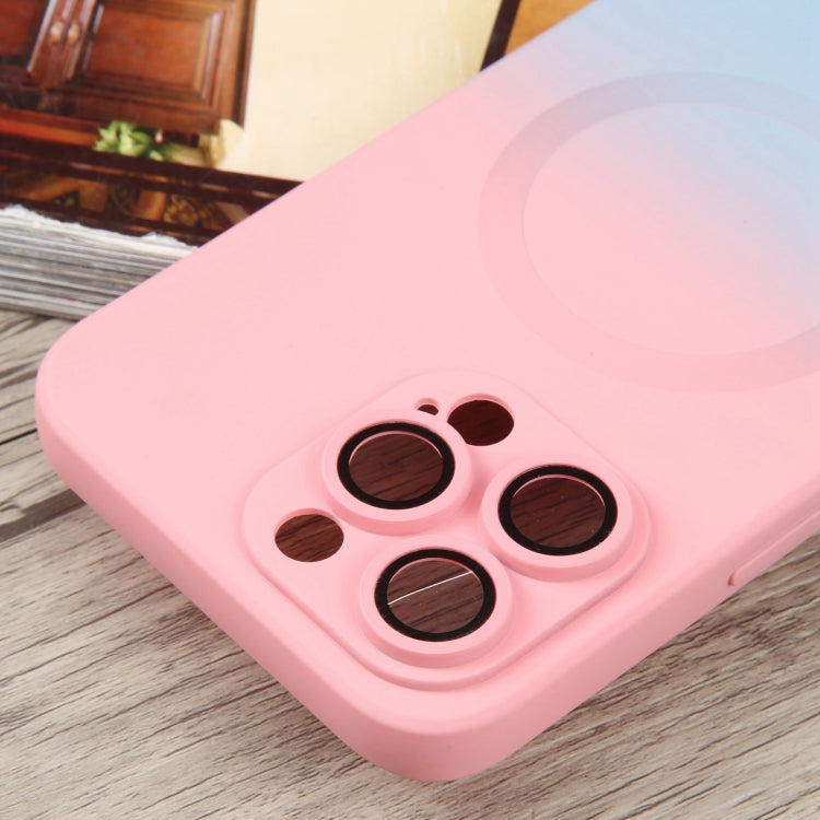 For iPhone 14 Pro Max Liquid TPU Silicone Gradient MagSafe Phone Case(Pink Blue) - iPhone 14 Pro Max Cases by PMC TechLife | Online Shopping South Africa | PMC TechLife