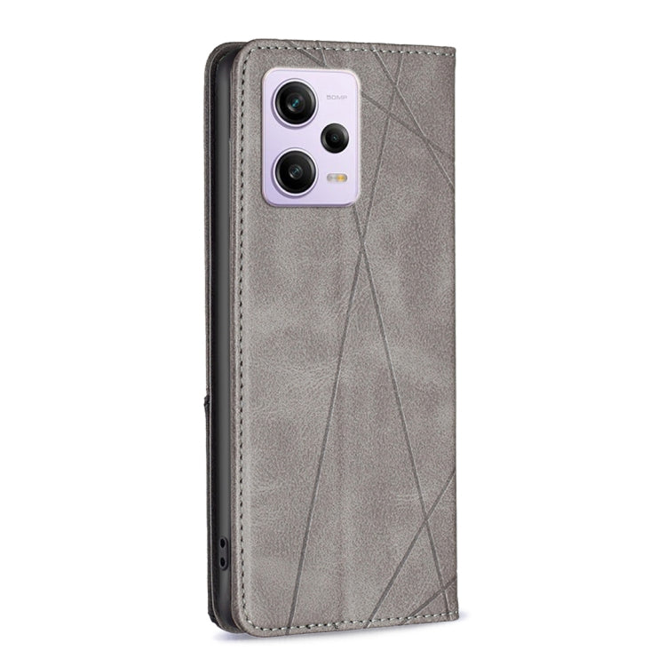 For Xiaomi Redmi Note 12 Pro 5G Global Prismatic Invisible Magnetic Leather Phone Case(Grey) - free shipping - PMC TechLife - Order now!