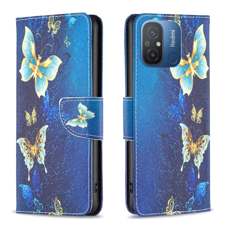 For Xiaomi Redmi 12C Colored Drawing Pattern Leather Phone Case(Gold Butterfly) - free shipping - PMC TechLife - Order now!