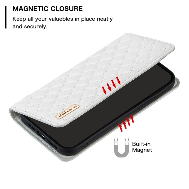 For Xiaomi Redmi 12C Diamond Lattice Magnetic Leather Flip Phone Case(White) - free shipping - PMC TechLife - Order now!