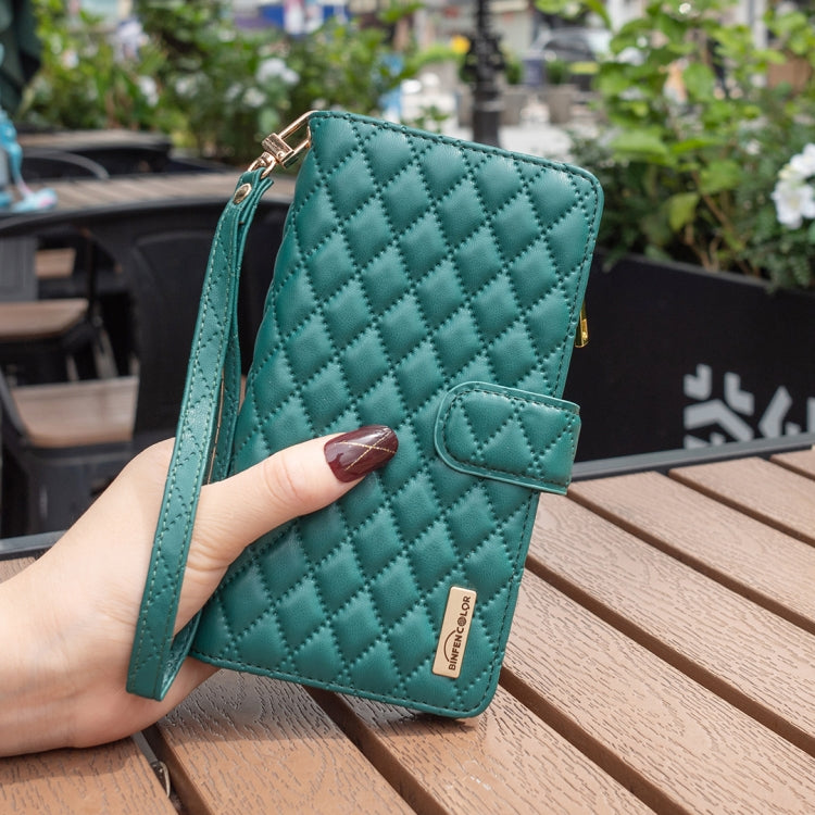 For Xiaomi Redmi 12C Diamond Lattice Zipper Wallet Leather Flip Phone Case(Green) - free shipping - PMC TechLife - Order now!