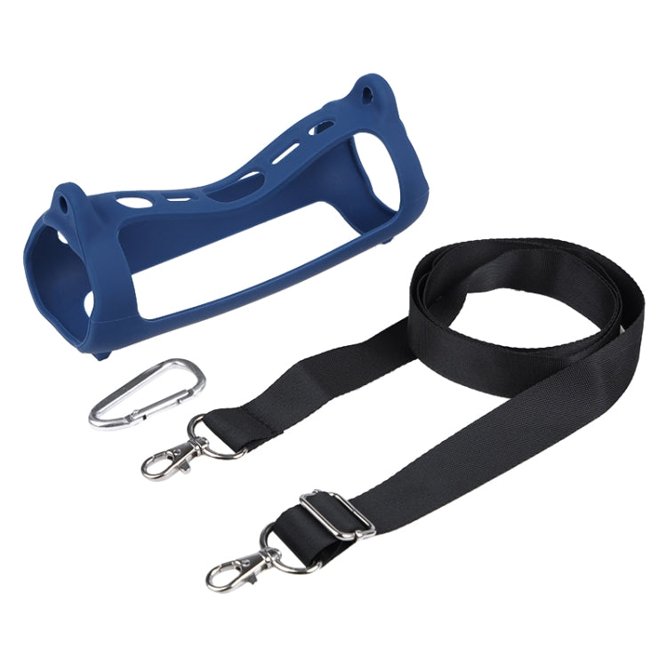 For JBL Flip 6 Bluetooth Speaker Portable Silicone Case with Shoulder Strap(Blue) - Protective Case by PMC TechLife | Online Shopping South Africa | PMC TechLife