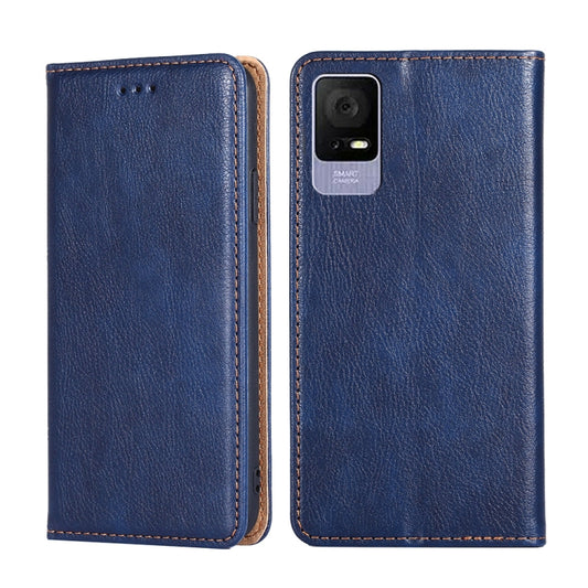 For TCL 405 / 406 / 408 Gloss Oil Solid Color Magnetic Leather Phone Case(Blue) - More Brand by PMC Jewellery | Online Shopping South Africa | PMC Jewellery