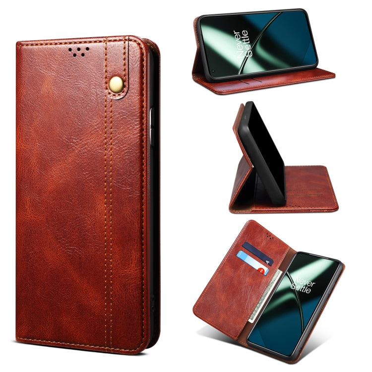 For OnePlus 11R Oil Wax Crazy Horse Texture Leather Phone Case(Brown) - free shipping - PMC TechLife - Order now!