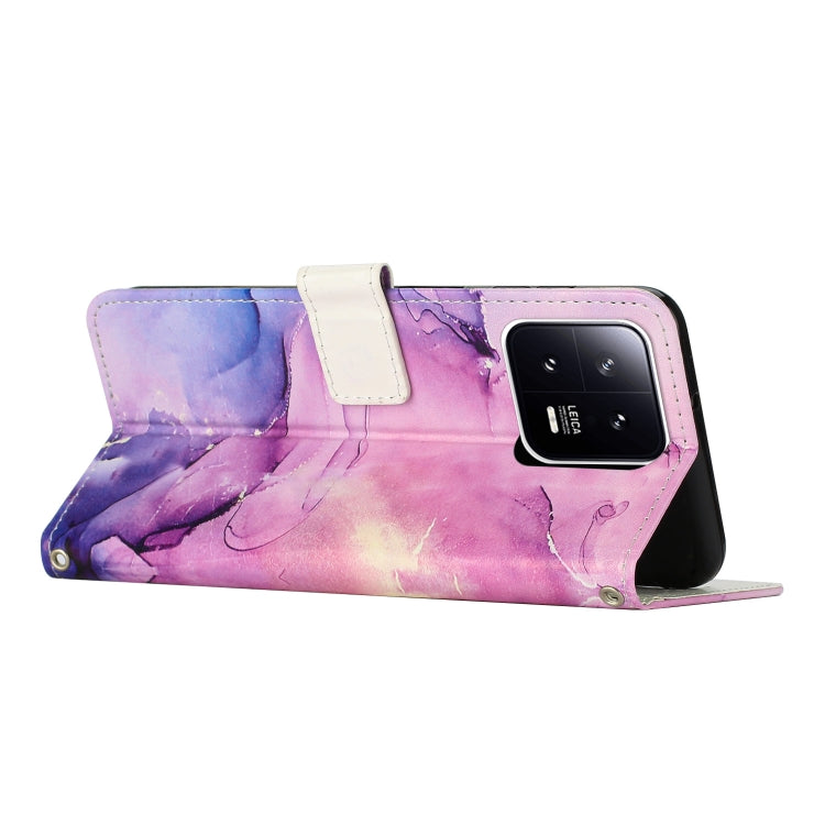 For Xiaomi 13 Crossbody Painted Marble Pattern Leather Phone Case(Purple) - free shipping - PMC TechLife - Order now!
