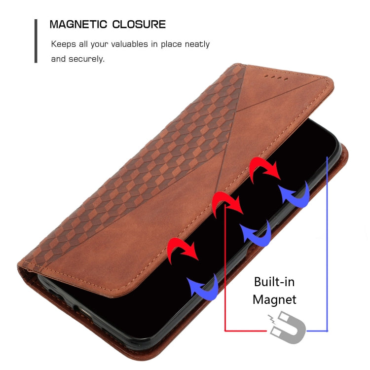 For Xiaomi Redmi Note 12 Pro Speed / Poco X5 Pro 5G Diamond Pattern Skin Feel Magnetic Leather Phone Case(Brown) - free shipping - PMC TechLife - Order now!