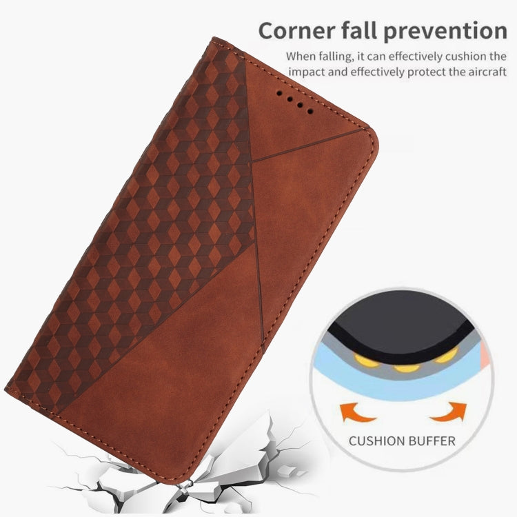 For Xiaomi Redmi Note 12 Pro Speed / Poco X5 Pro 5G Diamond Pattern Skin Feel Magnetic Leather Phone Case(Brown) - free shipping - PMC TechLife - Order now!