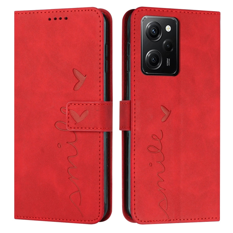 For Xiaomi Redmi Note 12 Pro Speed / Poco X5 Pro 5G Skin Feel Heart Pattern Leather Phone Case(Red) - free shipping - PMC TechLife - Order now!