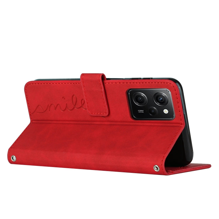 For Xiaomi Redmi Note 12 Pro Speed / Poco X5 Pro 5G Skin Feel Heart Pattern Leather Phone Case(Red) - free shipping - PMC TechLife - Order now!