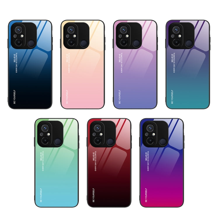 For Xiaomi Redmi 12C Gradient Color Glass Phone Case(Blue Black) - free shipping - PMC TechLife - Order now!