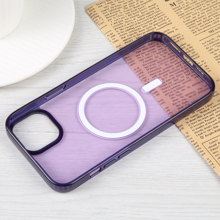 For iPhone 14 Plus GEBEI MagSafe Magnetic Transparent Phone Case (Purple) - iPhone 14 Plus Cases by GEBEI | Online Shopping South Africa | PMC TechLife | Buy Now Pay Later Mobicred
