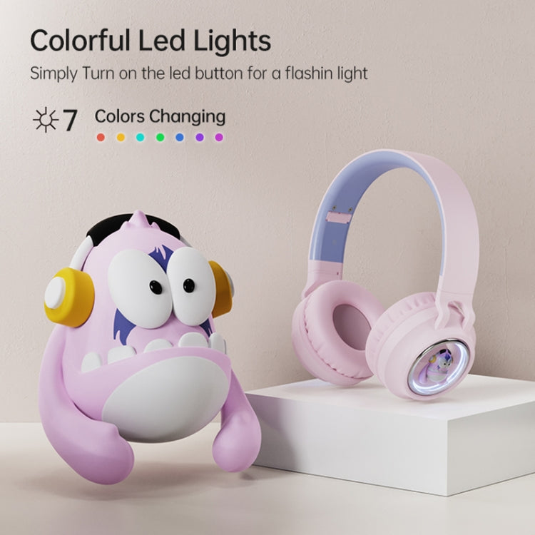 Q1 Headphones Monster Kids Over-Ear Bluetooth Earphones(Pink) - Headset & Headphone by PMC TechLife | Online Shopping South Africa | PMC TechLife