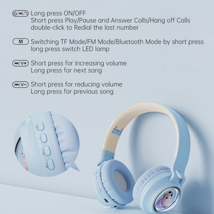 Q1 Headphones Monster Kids Over-Ear Bluetooth Earphones(Pink) - Headset & Headphone by PMC TechLife | Online Shopping South Africa | PMC TechLife