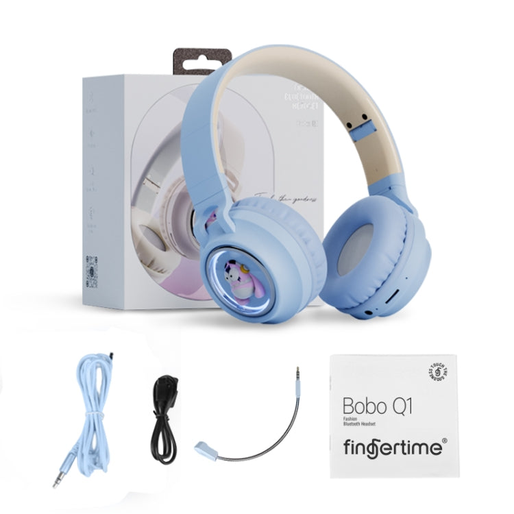 Q1 Headphones Monster Kids Over-Ear Bluetooth Earphones(Pink) - Headset & Headphone by PMC TechLife | Online Shopping South Africa | PMC TechLife