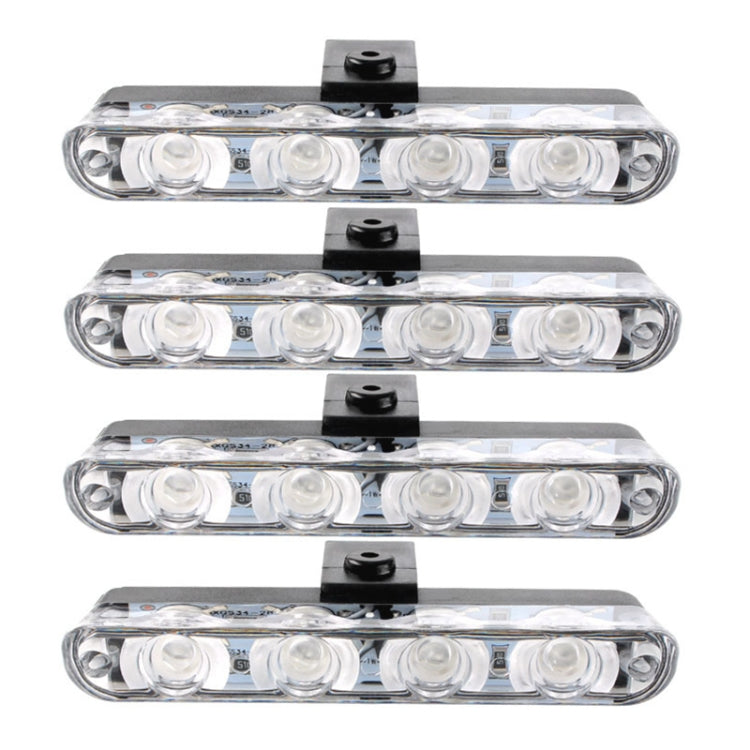 4 in 1 Car 16LEDs Grille Flash Lights Warning Lights with Wireless Remote Control(White Blue) - Warning Lights by PMC TechLife | Online Shopping South Africa | PMC TechLife | Buy Now Pay Later Mobicred