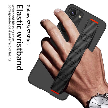 For Samsung Galaxy S23+ 5G GKK Ultra-thin Wristband Shockproof Phone Case with Holder(Carbon Fibre) - Galaxy S23+ 5G Cases by GKK | Online Shopping South Africa | PMC Jewellery