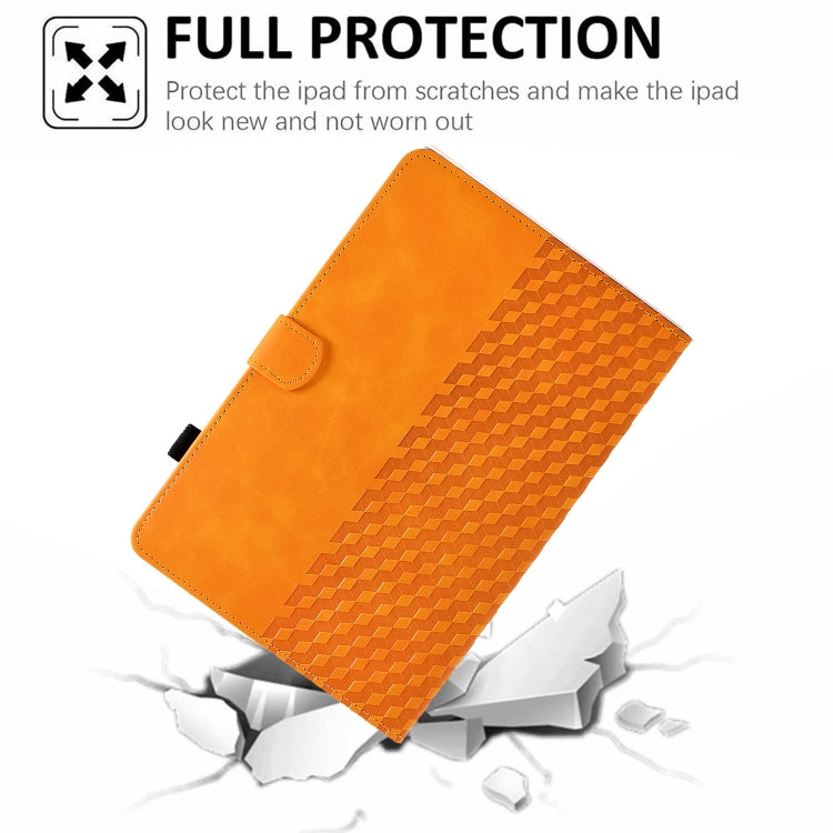 For Samsung Galaxy Tab S7 T870 / S8 X700 Rhombus Embossed Leather Smart Tablet Case(Khaki) - free shipping - PMC TechLife - Order now!