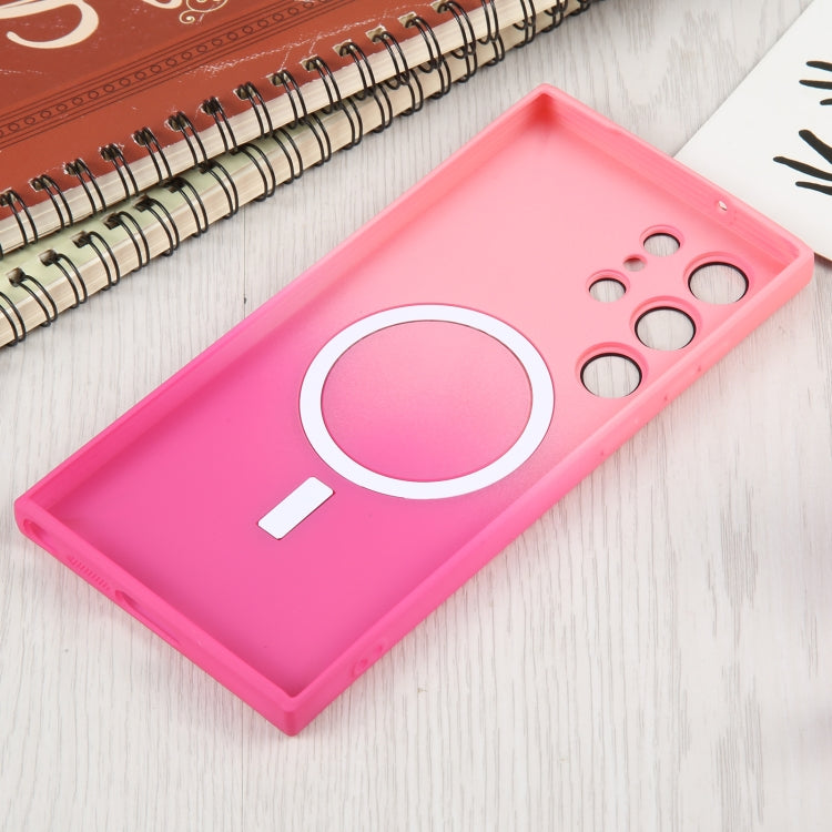 For Samsung Galaxy S23 5G Liquid TPU Silicone Gradient MagSafe Phone Case(Pink Red) - Galaxy S23 5G Cases by PMC TechLife | Online Shopping South Africa | PMC TechLife
