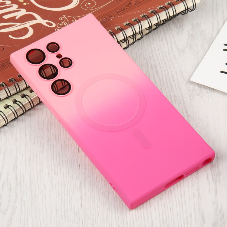 For Samsung Galaxy S23+ 5G Liquid TPU Silicone Gradient MagSafe Phone Case(Pink Red) - Galaxy S23+ 5G Cases by PMC TechLife | Online Shopping South Africa | PMC TechLife