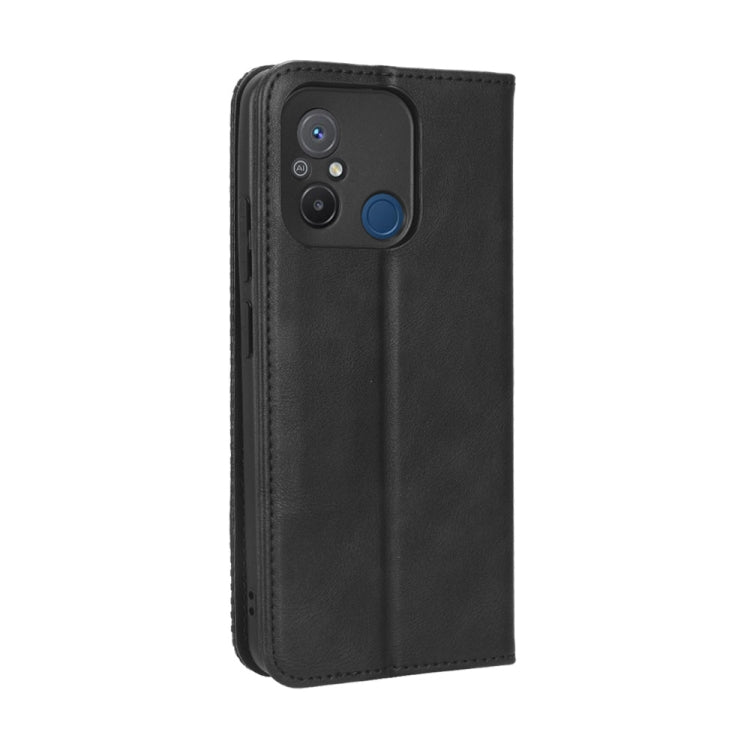 For Xiaomi Redmi 12C / 11A Magnetic Buckle Retro Texture Leather Phone Case(Black) - free shipping - PMC TechLife - Order now!