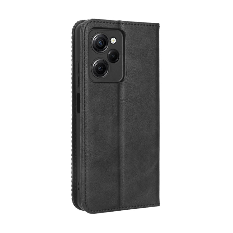 For Xiaomi Redmi Note 12 Pro 5G Speed / Poco X5 Pro Magnetic Buckle Retro Texture Leather Phone Case(Black) - free shipping - PMC TechLife - Order now!