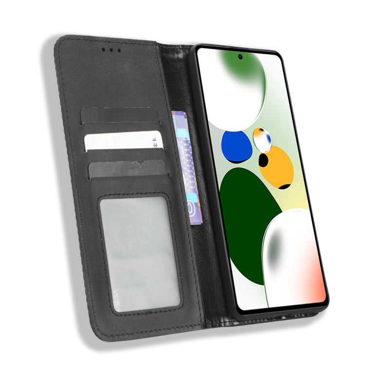 For Xiaomi Redmi Note 12 Pro 5G Speed / Poco X5 Pro Magnetic Buckle Retro Texture Leather Phone Case(Black) - free shipping - PMC TechLife - Order now!