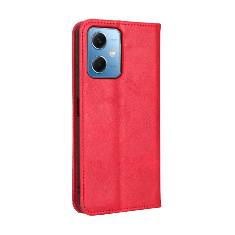 For Xiaomi Poco X5 5G / Redmi Note 12 5G Magnetic Buckle Retro Texture Leather Phone Case(Red) - free shipping - PMC TechLife - Order now!