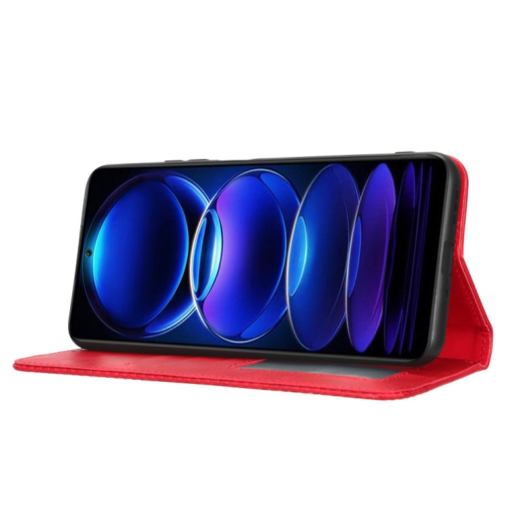 For Xiaomi Poco X5 5G / Redmi Note 12 5G Magnetic Buckle Retro Texture Leather Phone Case(Red) - free shipping - PMC TechLife - Order now!