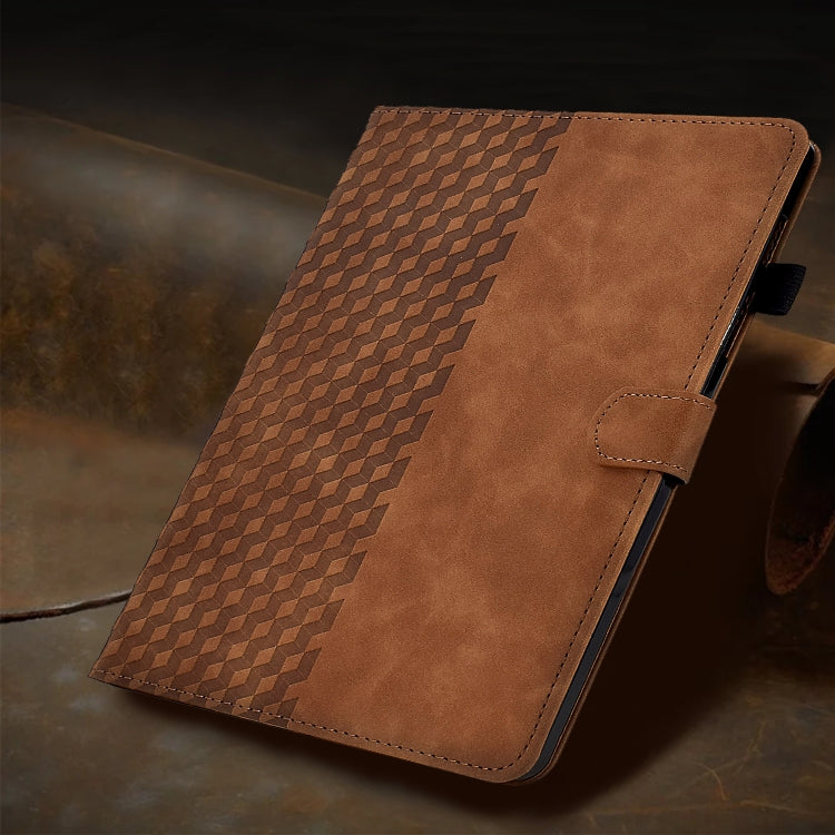 For Amazon Kindle PaperWhite 4 / 3 / 2 / 1 Rhombus Embossed Leather Tablet Case(Brown) - free shipping - PMC TechLife - Order now!