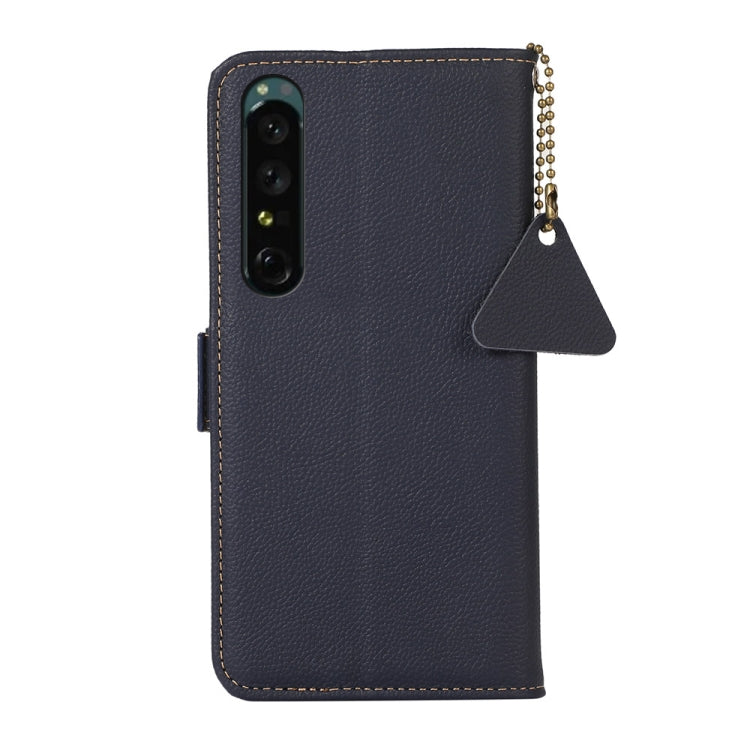 For Sony Xperia 1 IV Side-Magnetic TJ Genuine Leather RFID Phone Case(Blue) - free shipping - PMC TechLife - Order now!