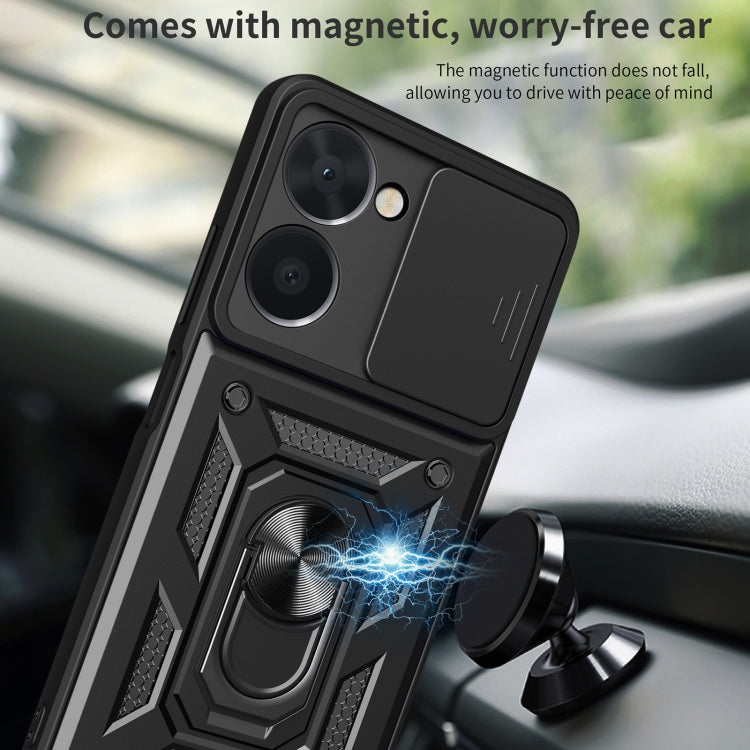 For Realme C33 4G Sliding Camera Cover Design Phone Case(Red) - Realme Cases by PMC TechLife | Online Shopping South Africa | PMC TechLife | Buy Now Pay Later Mobicred