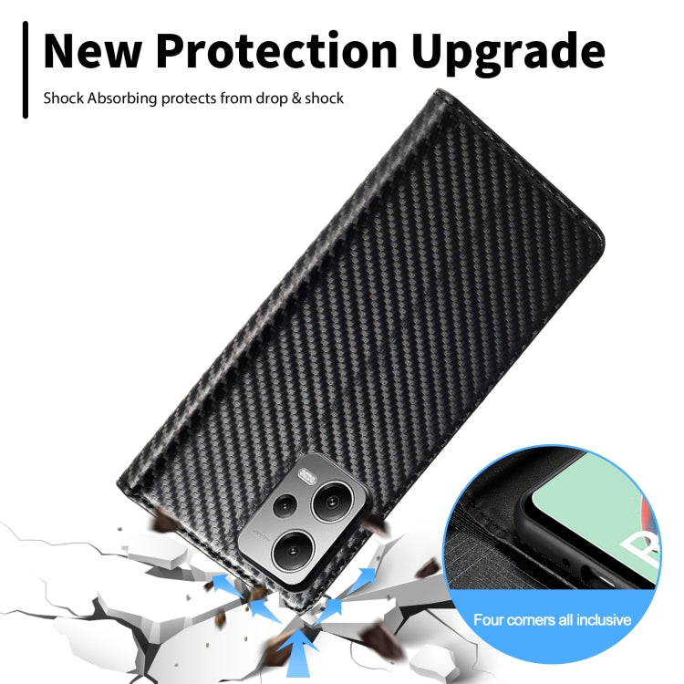 For Xiaomi Poco X5/Redmi Note 12 5G LC.IMEEKE Carbon Fiber Texture Flip Leather Phone Case(Vertical Black) - free shipping - PMC TechLife - Order now!