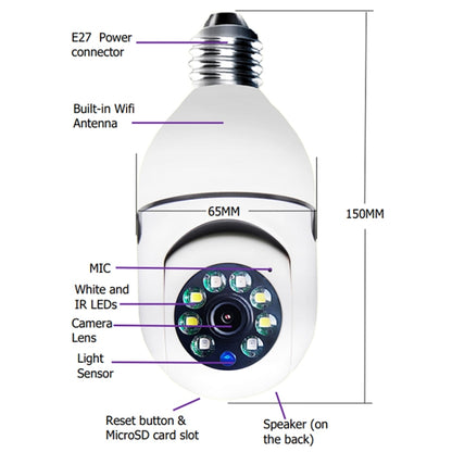 ESCAM 2.0MP 1080P Light Bulb WiFi Camera, Support IR Night Vision / Motion Detection / Two-way Voice - Light Bulb Camera by ESCAM | Online Shopping South Africa | PMC Jewellery