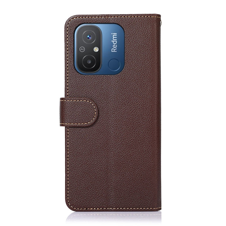 For Xiaomi Redmi 12C / Redmi 11A KHAZNEH Litchi Texture Leather RFID Phone Case(Brown) - free shipping - PMC TechLife - Order now!