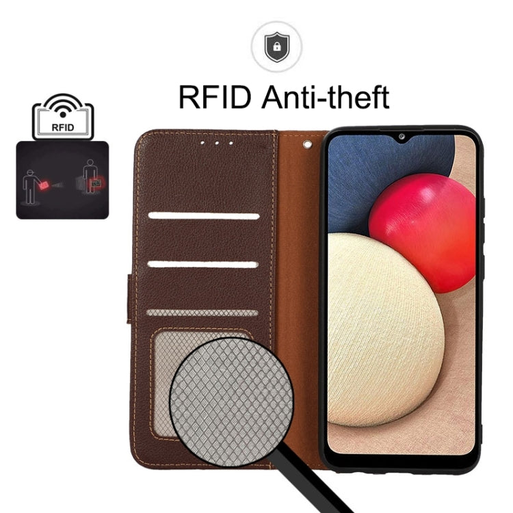 For Xiaomi Redmi 12C / Redmi 11A KHAZNEH Litchi Texture Leather RFID Phone Case(Brown) - free shipping - PMC TechLife - Order now!