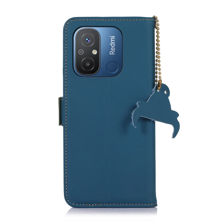 For Xiaomi Redmi 12C / Redmi 11A Genuine Leather Magnetic RFID Leather Phone Case(Blue) - free shipping - PMC TechLife - Order now!