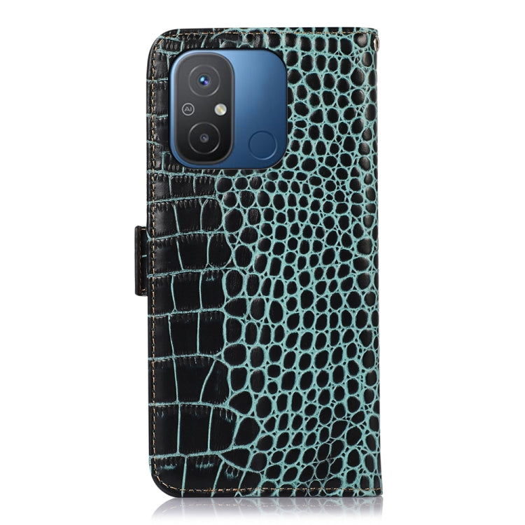 For Xiaomi Redmi 12C / 11A Crocodile Top Layer Cowhide Leather Phone Case(Green) - free shipping - PMC TechLife - Order now!