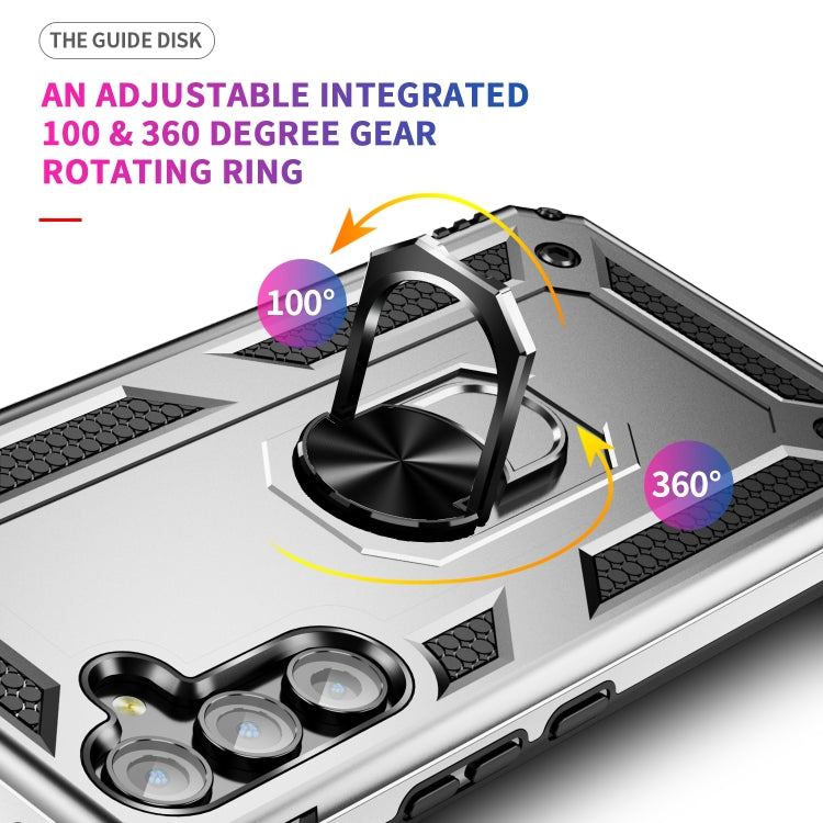 For Samsung Galaxy A54 Shockproof TPU + PC Phone Case with Holder(Silver) - free shipping - PMC TechLife - Order now!