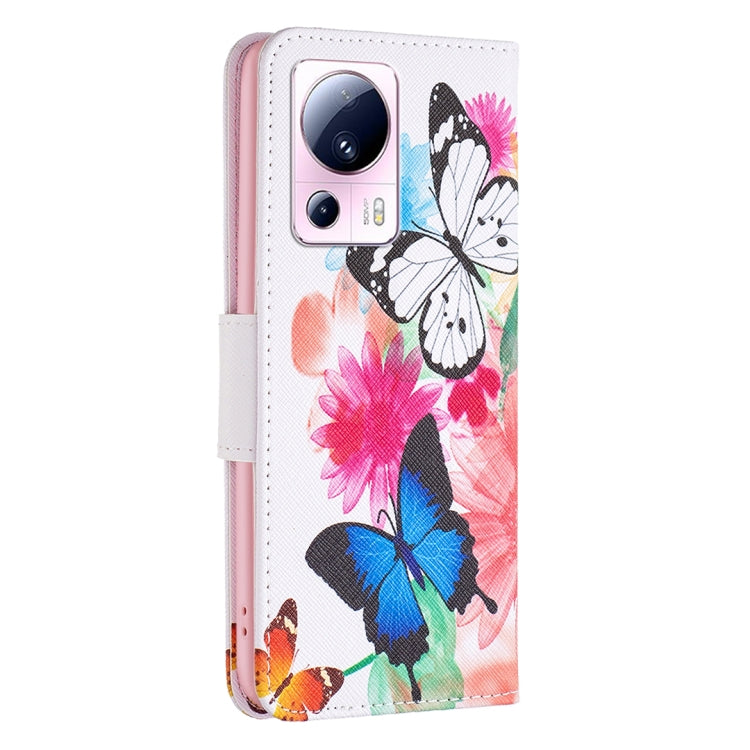 For Xiaomi 13 Lite / Civi 2 Colored Drawing Pattern Leather Phone Case(Butterfly) - free shipping - PMC TechLife - Order now!