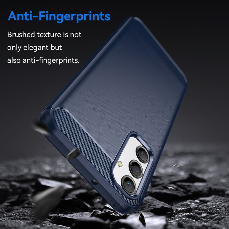For Samsung Galaxy A24 4G Brushed Texture Carbon Fiber TPU Phone Case(Blue) - free shipping - PMC TechLife - Order now!