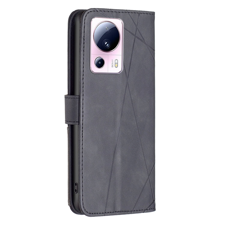 For Xiaomi 13 Lite / Civi 2 Magnetic Buckle Rhombus Texture Leather Phone Case(Black) - free shipping - PMC TechLife - Order now!