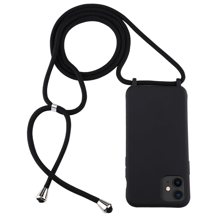 For iPhone 11 Candy Color TPU Protective Case with Lanyard(Black) - free shipping - PMC TechLife - Order now!