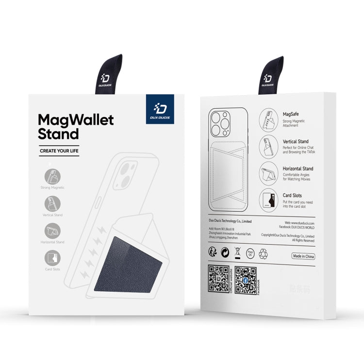 DUX DUCIS Universal Magnetic PU Leathe Card Bag With Holder(Blue) - Universal Leather Case by DUX DUCIS | Online Shopping South Africa | PMC TechLife | Buy Now Pay Later Mobicred