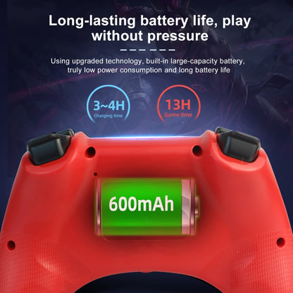 398 Bluetooth 5.0 Wireless Game Controller for PS4 / PC / Android(Red) - Gamepads by PMC Jewellery | Online Shopping South Africa | PMC Jewellery